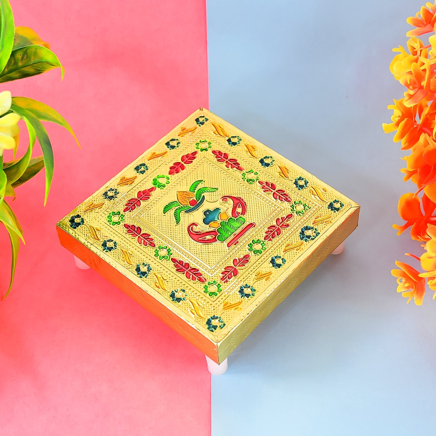 Handicraft Wood Chowki for Pooja , Wooden Bajot (1 Pc / Mix Descign & Color) Handicraft Wood Chowki for Pooja , Wooden Bajot (1 Pc / Mix Descign & Color)